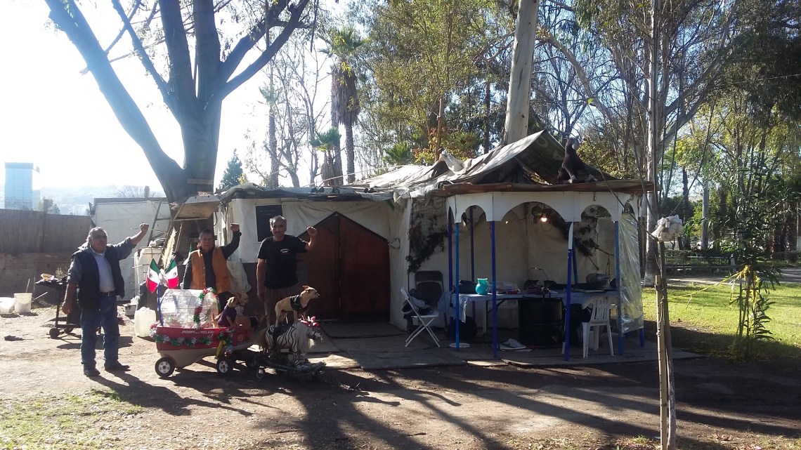 Encampment at Parque Benito Juarez in Tijuana